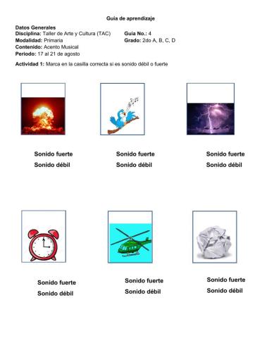 Sonidos débiles y fuertes