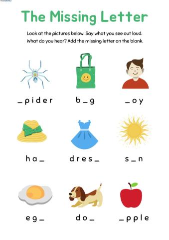 Missing Letter Activity
