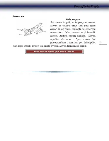 Lekti Kreyòl: Yon Entwodiksyon - Egzanp Liv Etidyan - Leson 1 - Vole Avyon