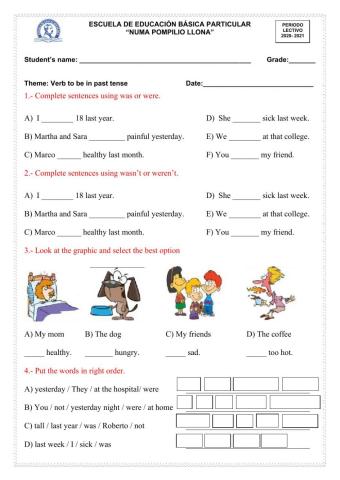 Was - were - wasn't - weren't