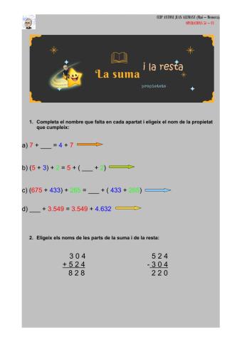 Operacions: suma i resta