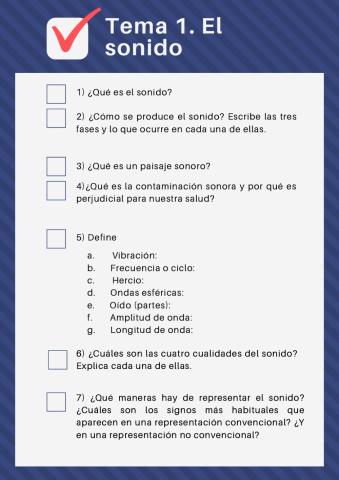 Preguntas clave Tema 1. El sonido