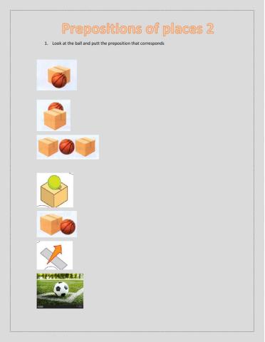 Prepositions of places 2