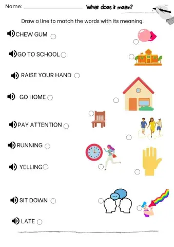 David goes to school. Class Rules