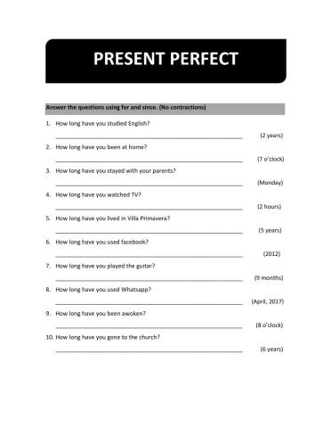Present perfect