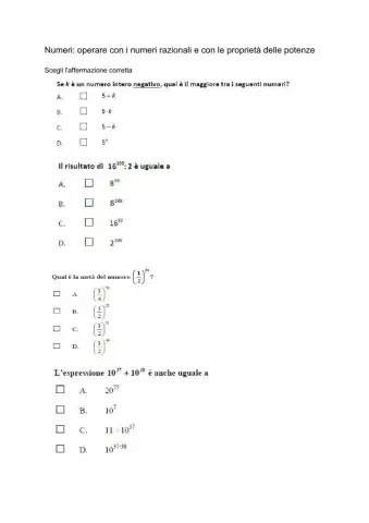 Operare con numeri razionali e con le potenze