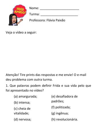 Frida Kahlo 6o ano Final