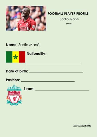 Football Player Profile - Sadio Mané