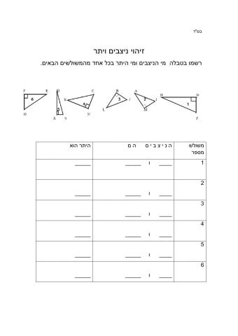 זיהוי ניצבים ויתר
