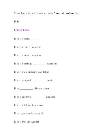 Futuro do subjuntivo - MÚSICA