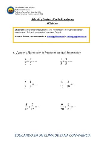 Suma y resta de fracciones U1prio6to