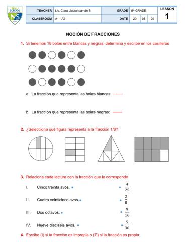 Noción de fracciones