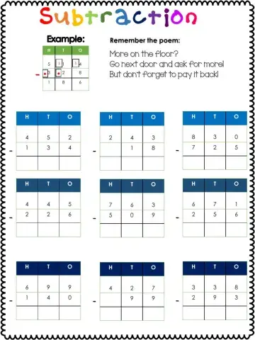Subtraction with regrouping