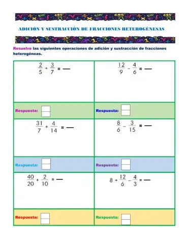 Adición y sustracción de fracciones heterogéneas