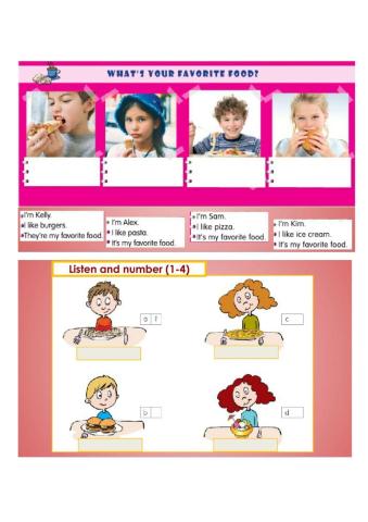 What's your favorite food? Listening