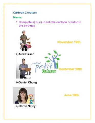 Cartoon Creators Birthdays