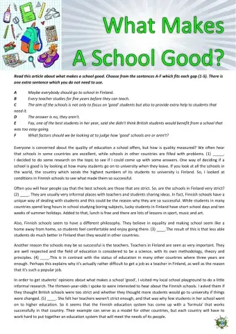 What Makes  A School Good?