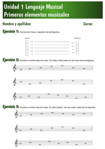 Unidad 1 Primeros elementos musicales