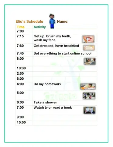 Elio's schedule