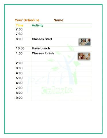 Your schedule