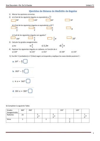 Sistema de medición de ángulos sexagesimal y radian