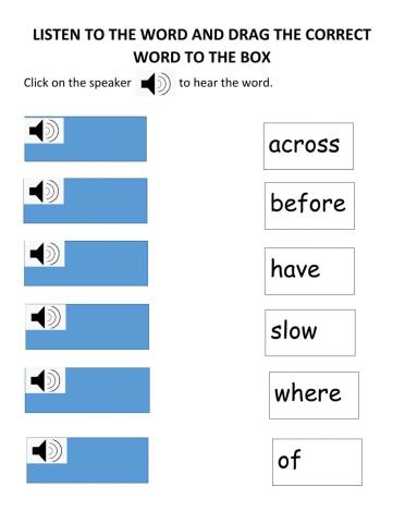 Listen and Match Words 1