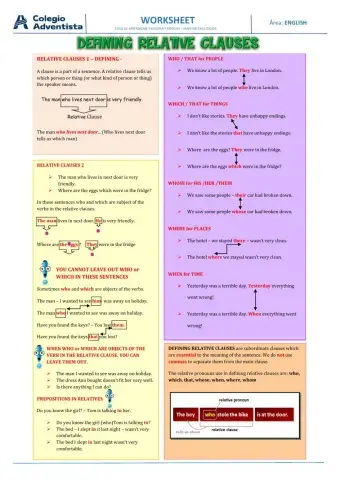 Defining relative clauses
