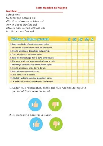 Test: Hábitos de higiene