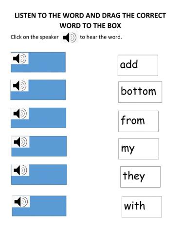 Listen and Match Words 2
