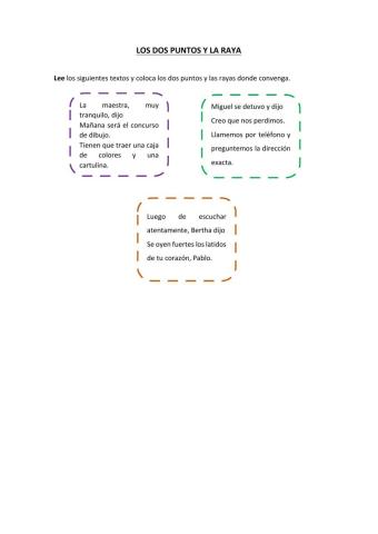 Los dos puntos y la raya