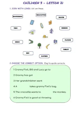 Children 3 lesson 21 liveworksheet granny fixit