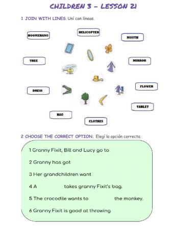 Children 3 lesson 21 liveworksheet granny fixit