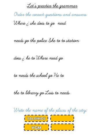 Test- Places in the city