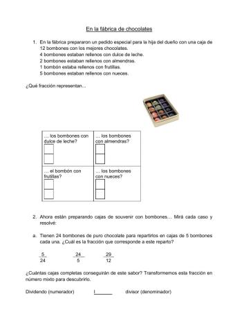 Situaciones de reparto con fracciones