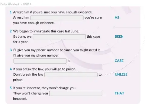 Use of English - sentence transformation