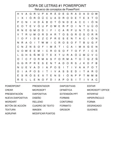 Sopa de letras -1 PowerPoint