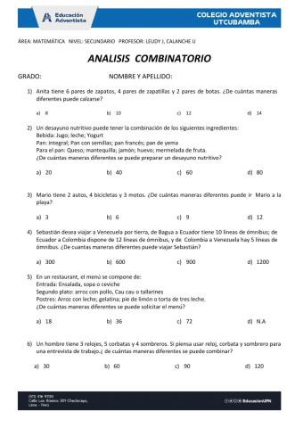 Análisis combinatorio.