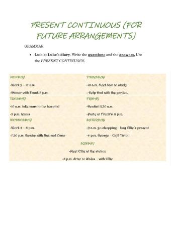 Present continuous