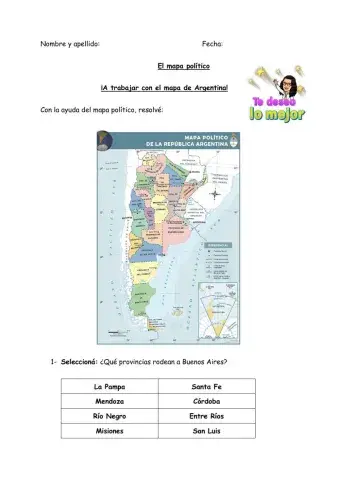 Mapa político de la Argentina