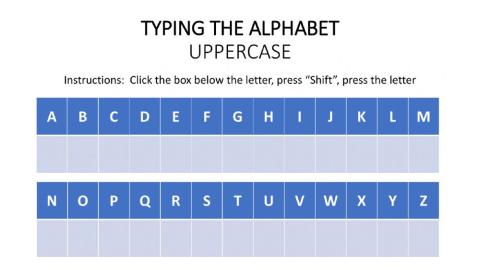 Typing the Alphabet - Uppercase