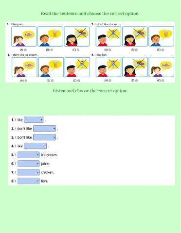 Practice: I like-I don't like