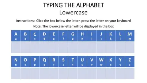 Typing the Alphabet - Lowercase
