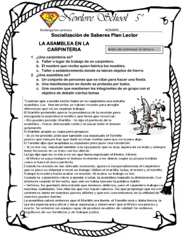 La asamblea en la carpintería