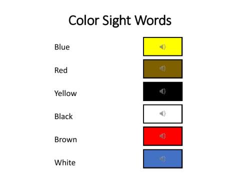 Sight Words - Color