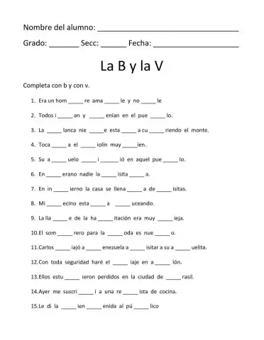 El uso de la B y la V.