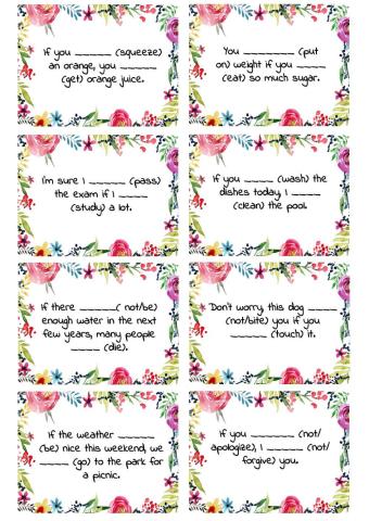 Speaking cards CONDITIONALS