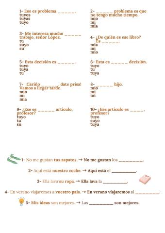 Pronombres posesivos