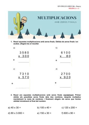 La multplicació amb zeros finals