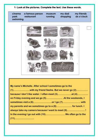 Read and complete the text.