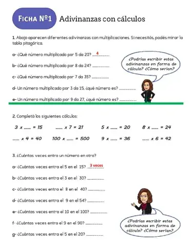 Adivinanzas con cálculos